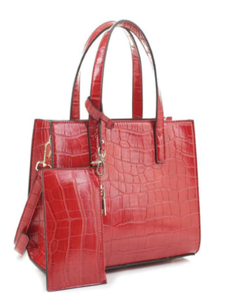 Croc Plain Red Faux Leather