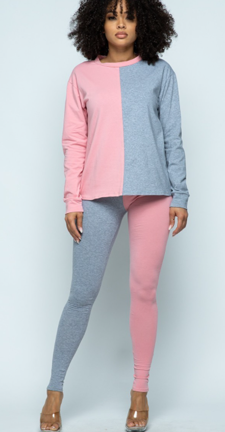 Checkered Grey/Pink Set