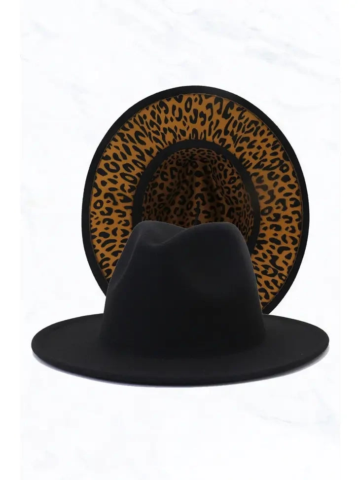 Double Sided Color Matching Leopard Jazz Hat