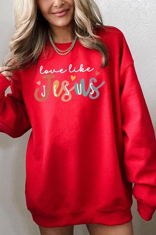 Love Like Jesus Graphic Plus Sweatshirt