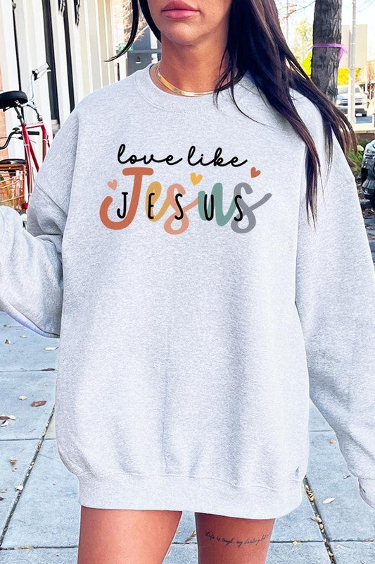 Love Like Jesus Graphic Plus Sweatshirt