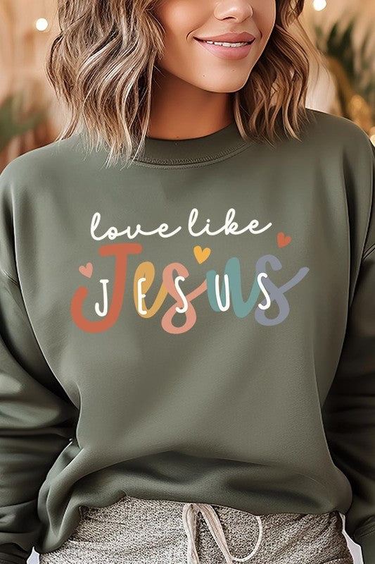 Love Like Jesus Graphic Plus Sweatshirt