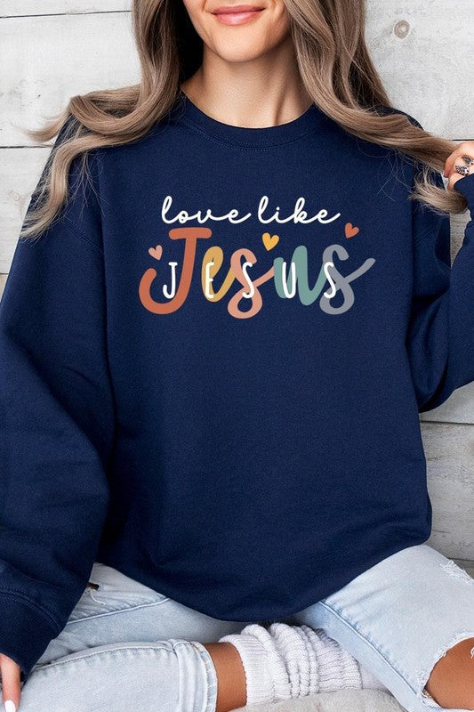 Love Like Jesus Graphic Plus Sweatshirt