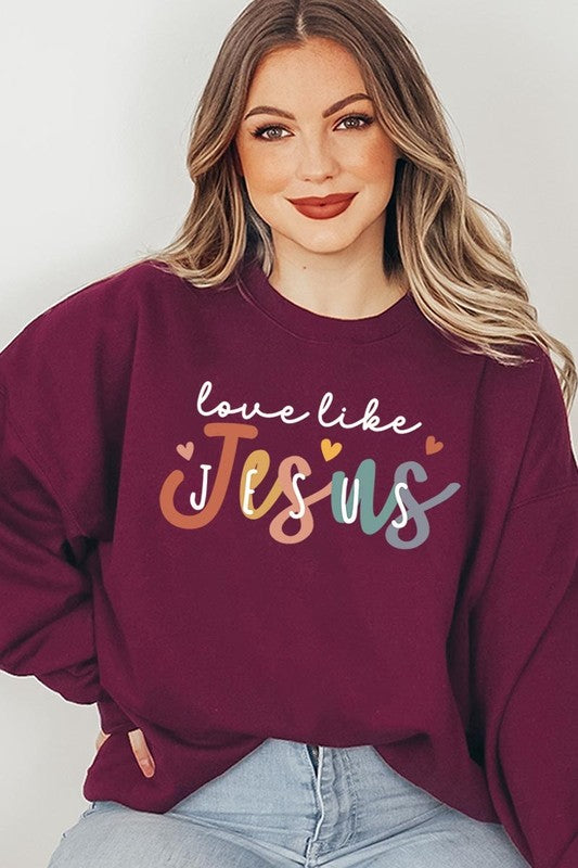 Love Like Jesus Graphic Plus Sweatshirt