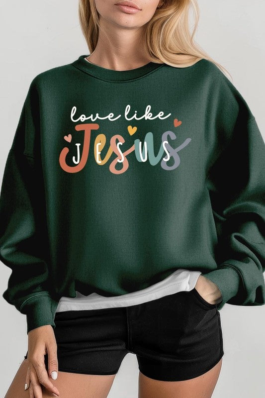 Love Like Jesus Graphic Plus Sweatshirt