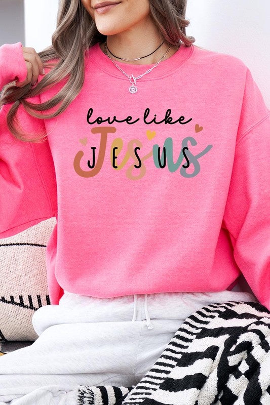 Love Like Jesus Graphic Plus Sweatshirt