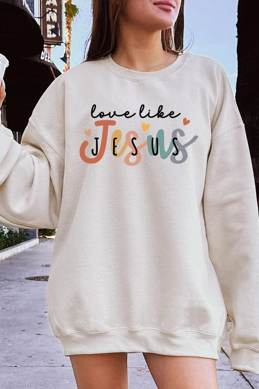 Love Like Jesus Graphic Plus Sweatshirt