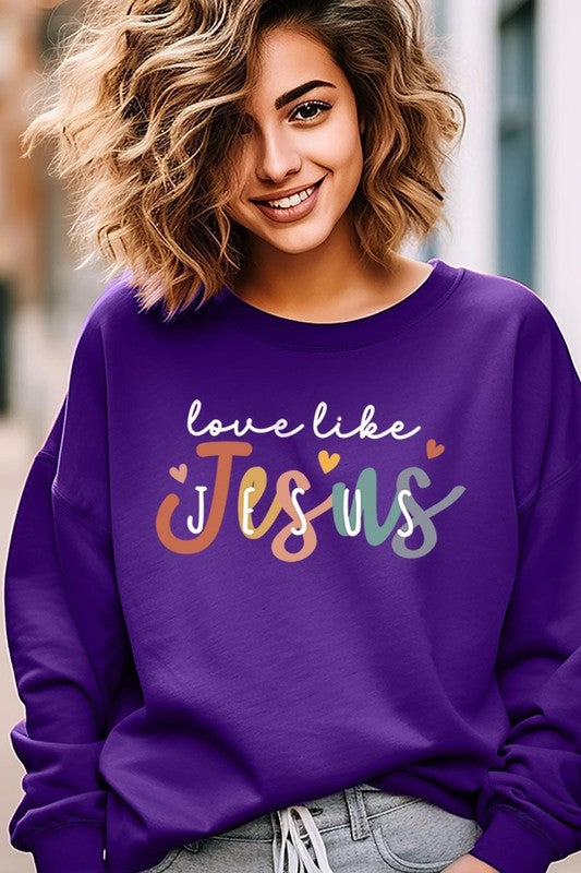 Love Like Jesus Graphic Plus Sweatshirt