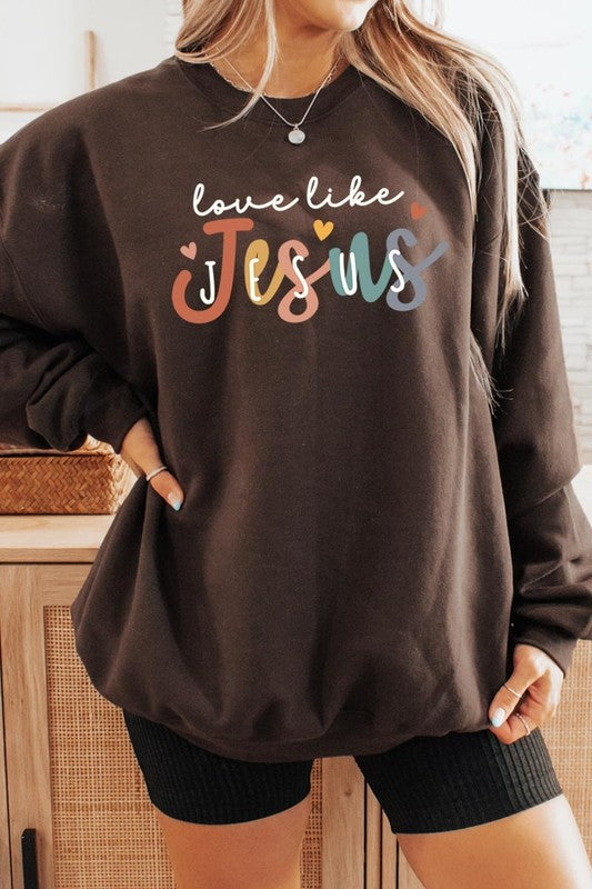 Love Like Jesus Graphic Plus Sweatshirt