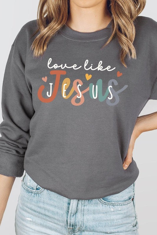 Love Like Jesus Graphic Plus Sweatshirt