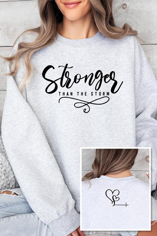 Storm Faith Front Back Graphic Fleece Sweatshirts