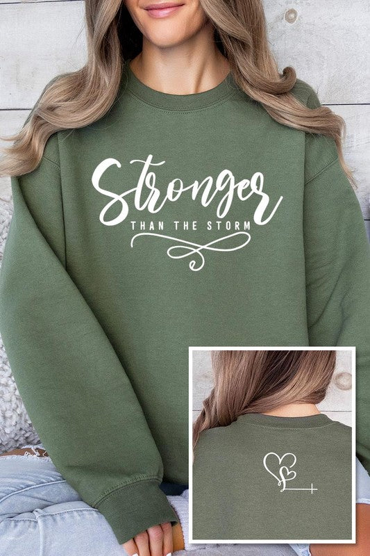 Storm Faith Front Back Graphic Fleece Sweatshirts