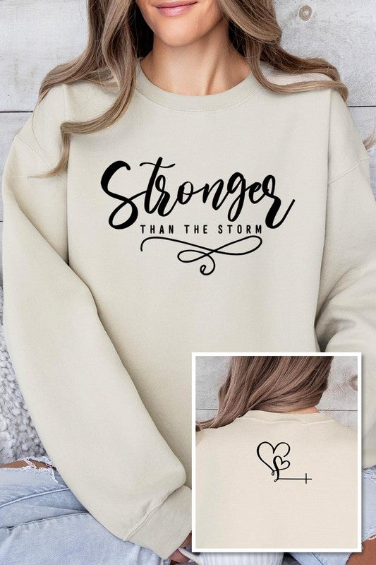 Storm Faith Front Back Graphic Fleece Sweatshirts