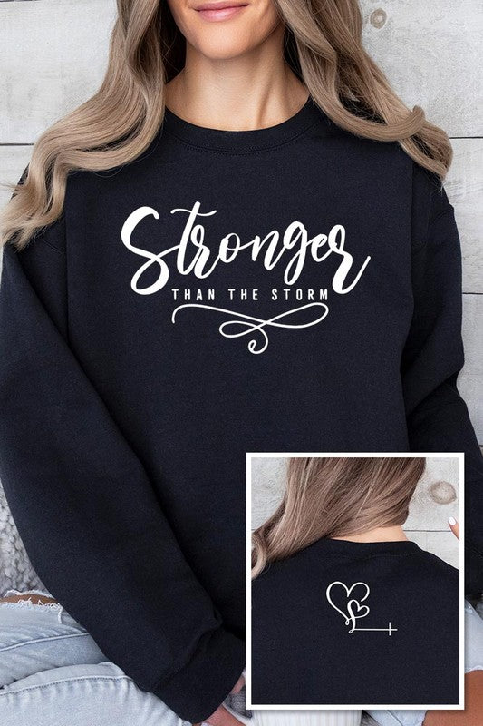 Storm Faith Front Back Graphic Fleece Sweatshirts