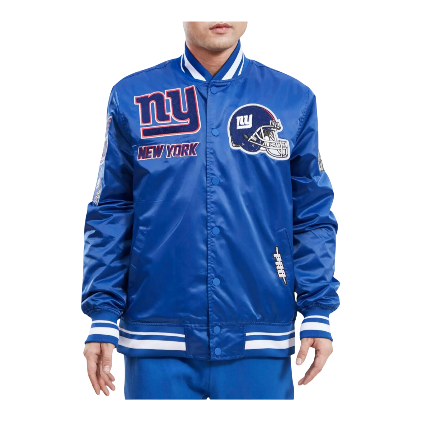 Pro Standard NFL New York Giants Mash Up Logo Satin Men Jacket Dodger Blue