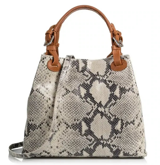 Godeberta Tote Bag Women.Genuine Leather Python Suede