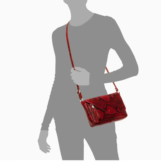 Perla Shoulder Bag Leather Snake Suede