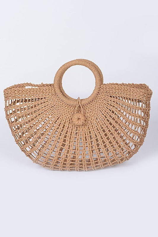 Fan Inspired Straw Clutch
