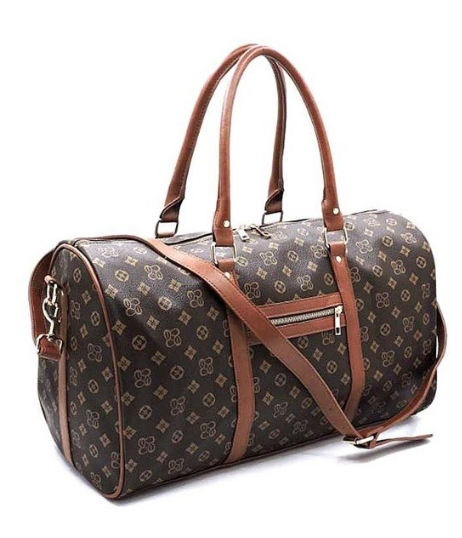 Fashion Print Design Large Duffel Bag Faux Leather